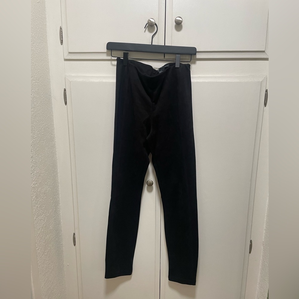 Joan Vass Black Suede Legging Pant